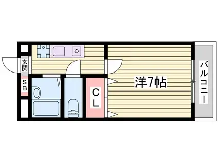 エクセーラUQ(ワンルーム/2階)の間取り写真