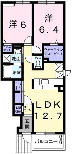 スカイ・ガーデンズ(2LDK/1階)の間取り写真