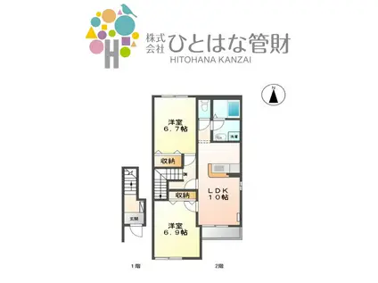 フローラ(1LDK/1階)の間取り写真