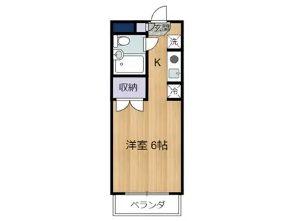 孝友第6ビルグリーンハイツ麻生(ワンルーム/2階)の間取り写真