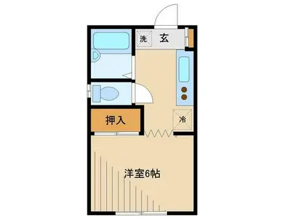 ヒルトップ町田(1K/1階)の間取り写真