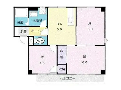 ガーデンパーク A(3DK/2階)の間取り写真