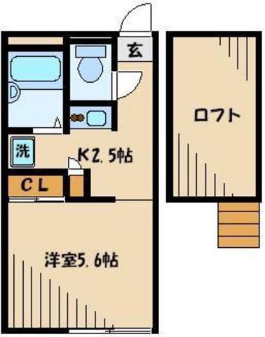 レオパレス光の杜(1K/1階)の間取り写真