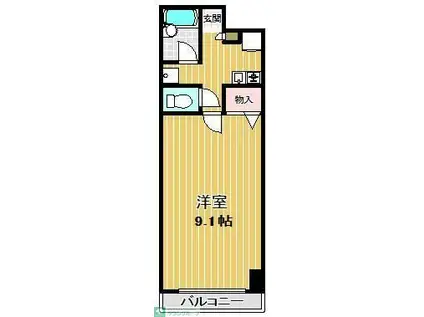 ベリーノ(1K/1階)の間取り写真