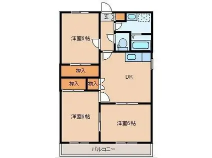 グランドメゾン(3DK/2階)の間取り写真