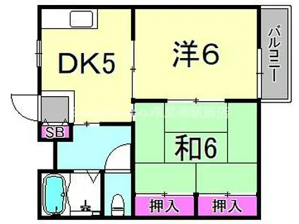 村上ハイツ(2DK/1階)の間取り写真