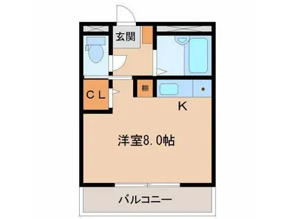 レジデンス33(ワンルーム/3階)の間取り写真