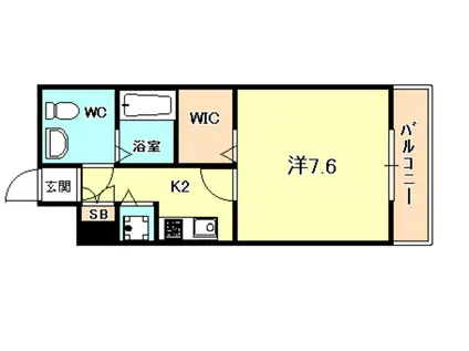 ディナスティ神戸元町通(1K/7階)の間取り写真