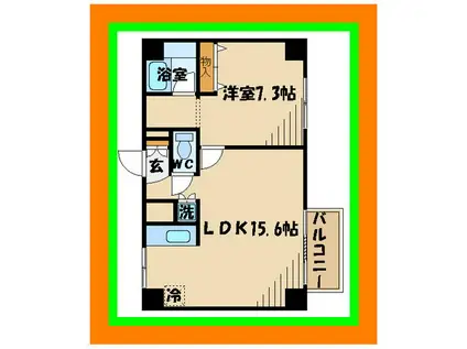 山西ハウス(1LDK/2階)の間取り写真