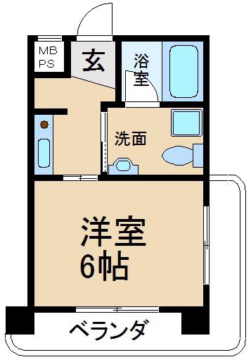 ブランコスタ(1K/1階)の間取り写真