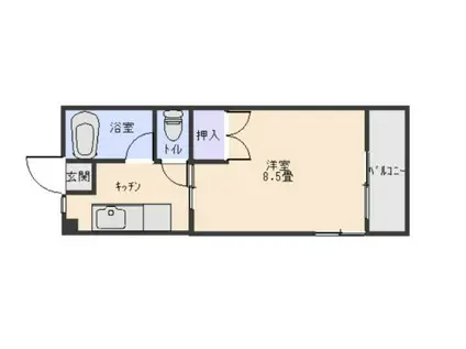 メゾン黒木(1K/4階)の間取り写真