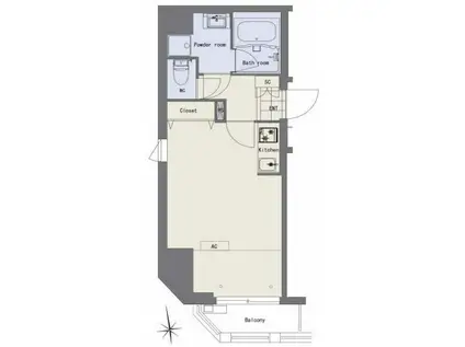 キャッスルパレス江戸川橋(ワンルーム/3階)の間取り写真