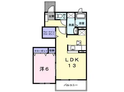 ヴィラクレールI(1LDK/1階)の間取り写真