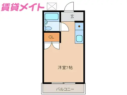 ワールド北鹿島(ワンルーム/2階)の間取り写真