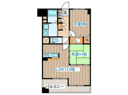 アルコイリス 二日町(2LDK/5階)の間取り写真