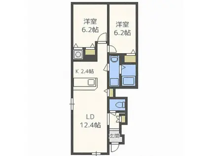 ソーレピエトラ(2LDK/1階)の間取り写真