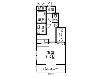 フジパレスフォーゲルIII番館(1K/1階)の間取り写真