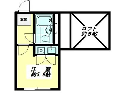 PAMファミリー板橋泉町G棟(ワンルーム/2階)の間取り写真