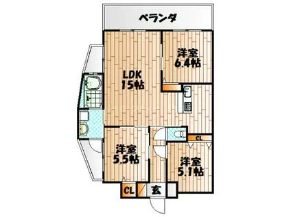 リード大手町(3LDK/6階)の間取り写真