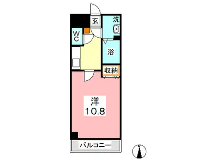 マリベール新倉敷(1K/3階)の間取り写真