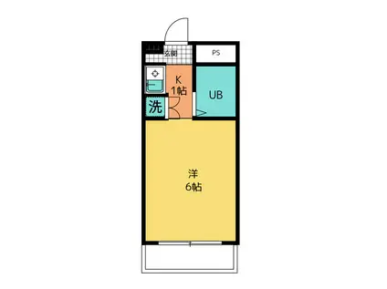 ヒルトップ緑ヶ丘(ワンルーム/2階)の間取り写真