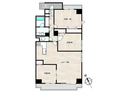 リーラ文京本駒込(3LDK/8階)の間取り写真