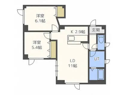 ハウスたいら弐番館(2LDK/2階)の間取り写真