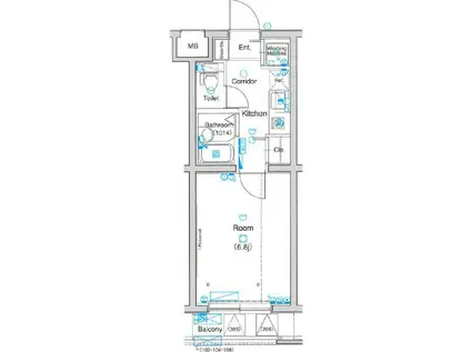 仲池上アートレジデンス(1K/2階)の間取り写真