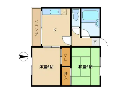 メゾンアズマ(2DK/3階)の間取り写真
