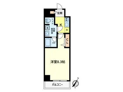 ARCOBALENO KANAMACHIII(1K/13階)の間取り写真