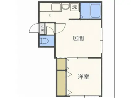 アクアガーデン(1LDK/4階)の間取り写真