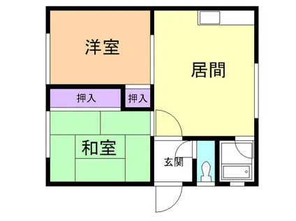 ハイツ弥生(2LDK/2階)の間取り写真