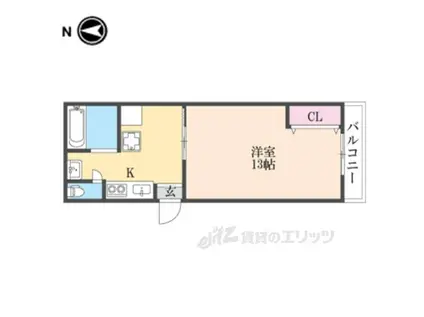 府庁前ビル(1K/2階)の間取り写真