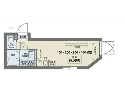 SOLASIAレジデンス大島(ワンルーム/2階)の間取り写真