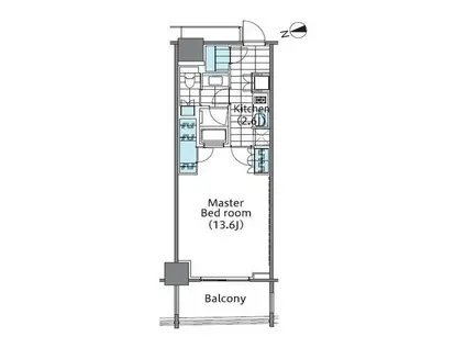 コンフォリア新宿イーストサイドタワー(1K/5階)の間取り写真