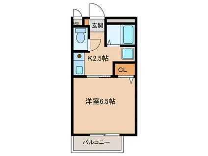 セイシェルI(1K/1階)の間取り写真