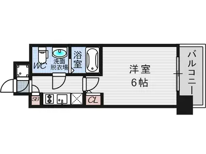 エスリード梅田グランノース(1K/9階)の間取り写真