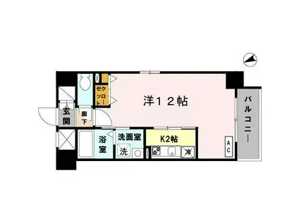 NISHITENMA-YS VILLEAGE(1K/8階)の間取り写真