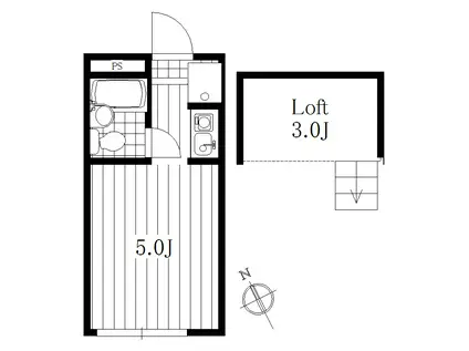 LOFT(ワンルーム/2階)の間取り写真
