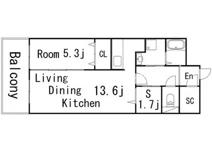 クラシオン草香江1棟(1SLDK/13階)の間取り写真