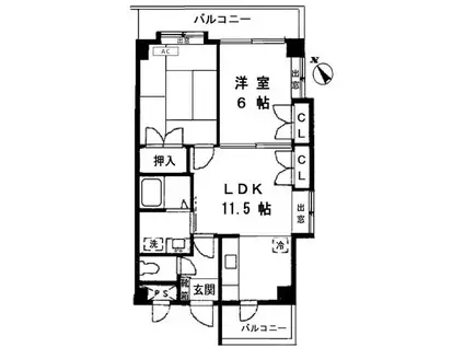ロアジス久が原(2LDK/3階)の間取り写真
