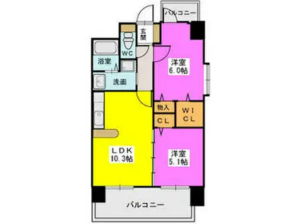 ステラSTII(2LDK/2階)の間取り写真