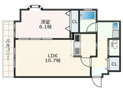 ダイコー水前寺駅通6(1LDK/7階)の間取り写真