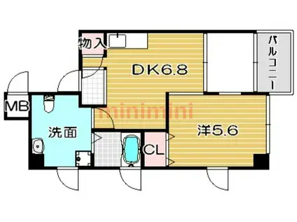 LA-REJOUIR(1DK/2階)の間取り写真