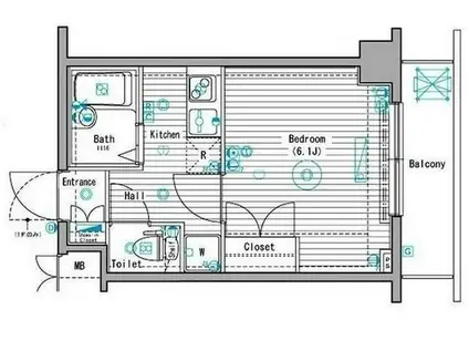 ガラ・ステージ田園調布(1K/3階)の間取り写真