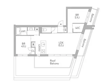 GRANDUO荻窪3(2LDK/3階)の間取り写真