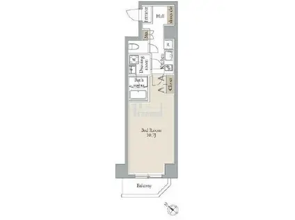 グランフェリシア巣鴨(1K/5階)の間取り写真