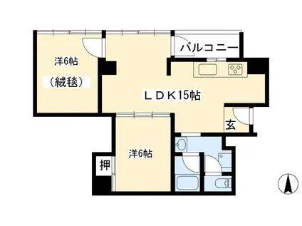 プランタンビル(2LDK/7階)の間取り写真
