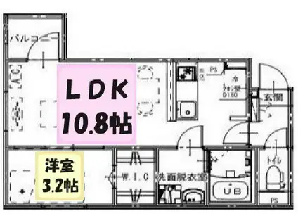 KEIAI RESIDENCE せんげん台IV(1LDK/2階)の間取り写真