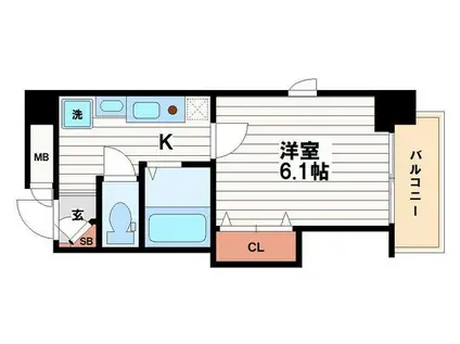 CITY LIFE エイペックス大手通(1K/7階)の間取り写真